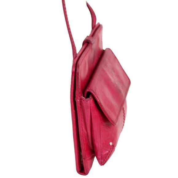 Hobo International DARK PINK GENUINE LEATHER X-BODY ORGANIZER SHOULDER BAG PURSE - Picture 3 of 14